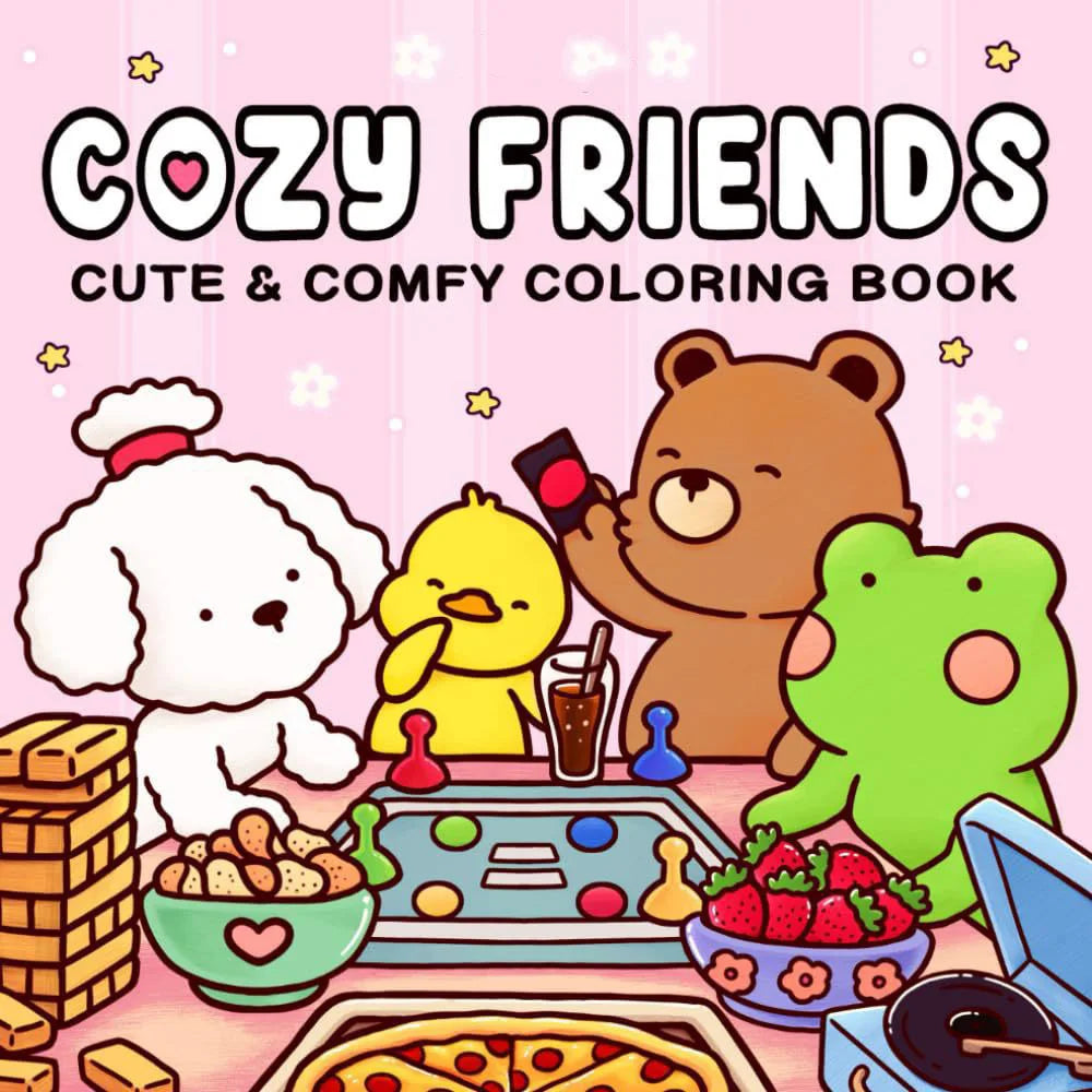 coloring book collection: cozy, adorable spaces with bold thick lines