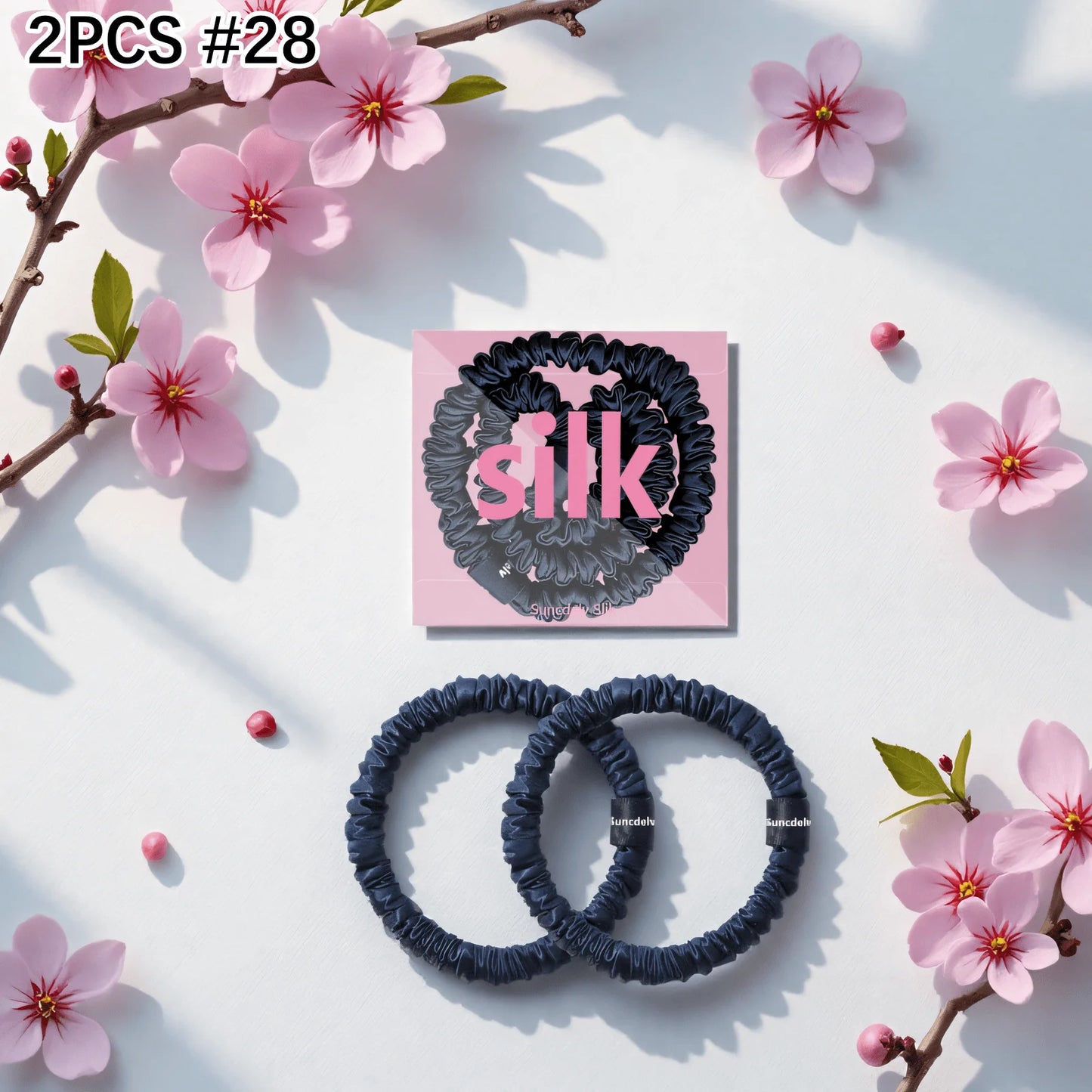 mulberry silk hair ties - two pcs