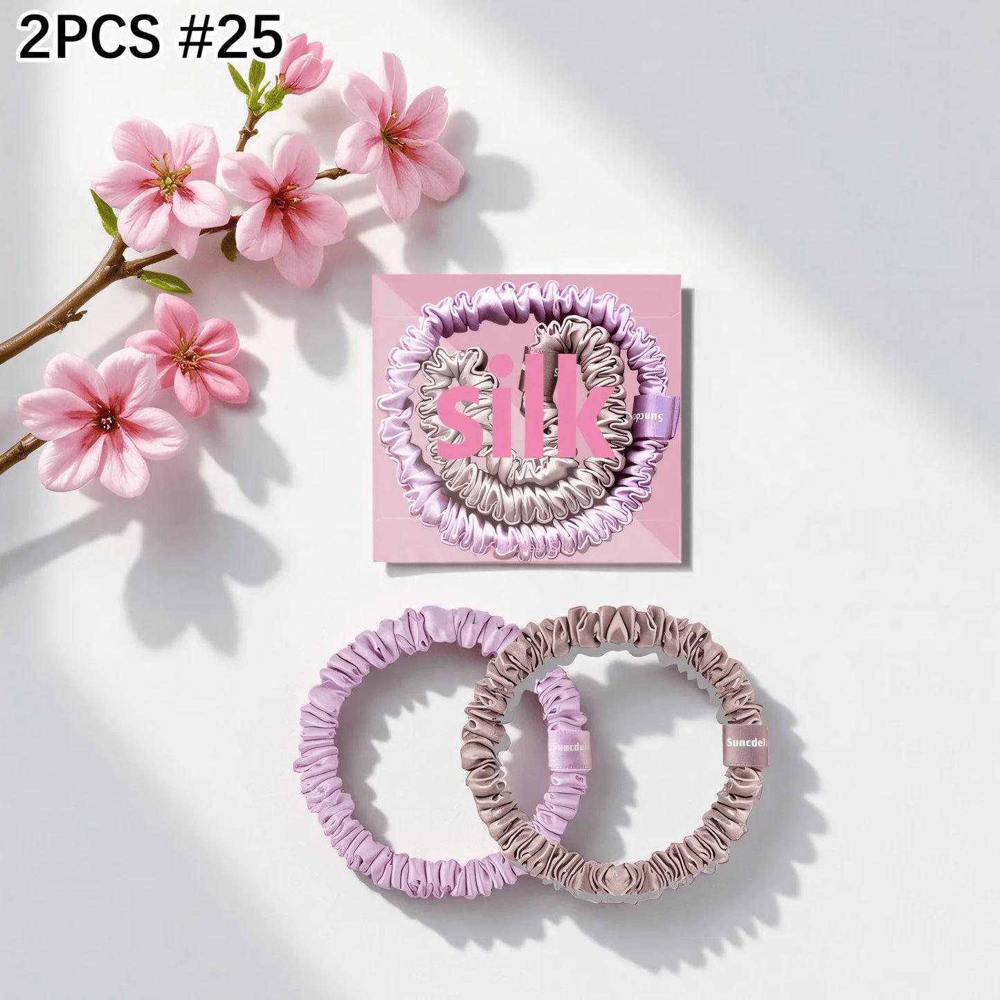 mulberry silk hair ties - two pcs