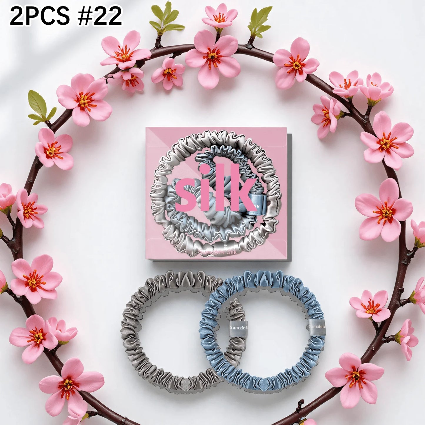 mulberry silk hair ties - two pcs