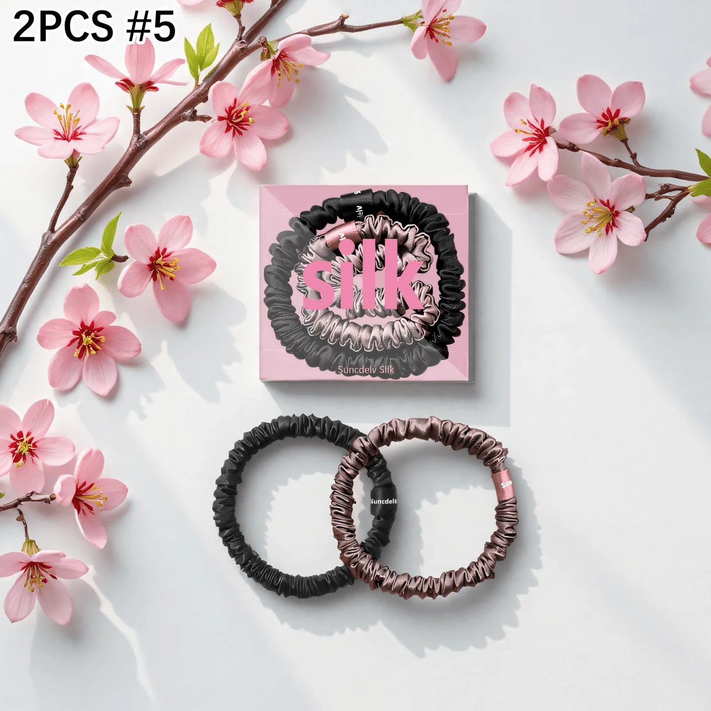 mulberry silk hair ties - two pcs