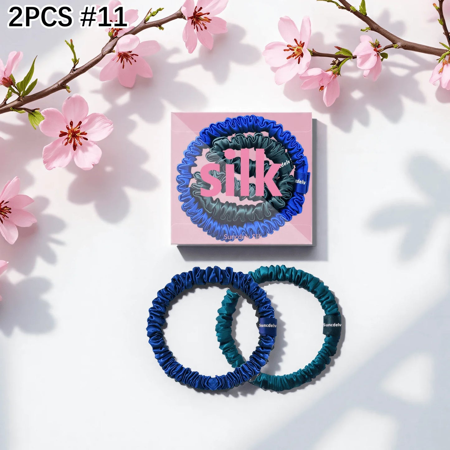 mulberry silk hair ties - two pcs