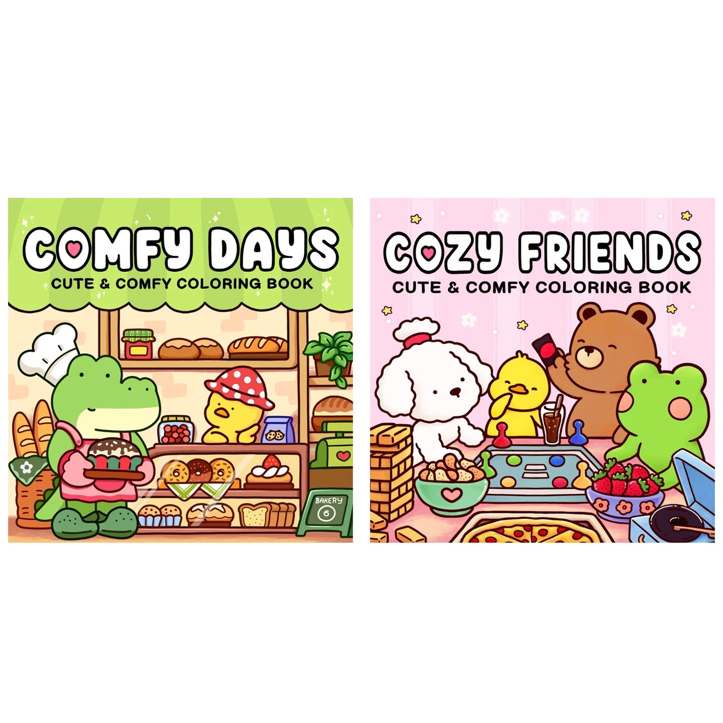 coloring book collection: cozy, adorable spaces with bold thick lines