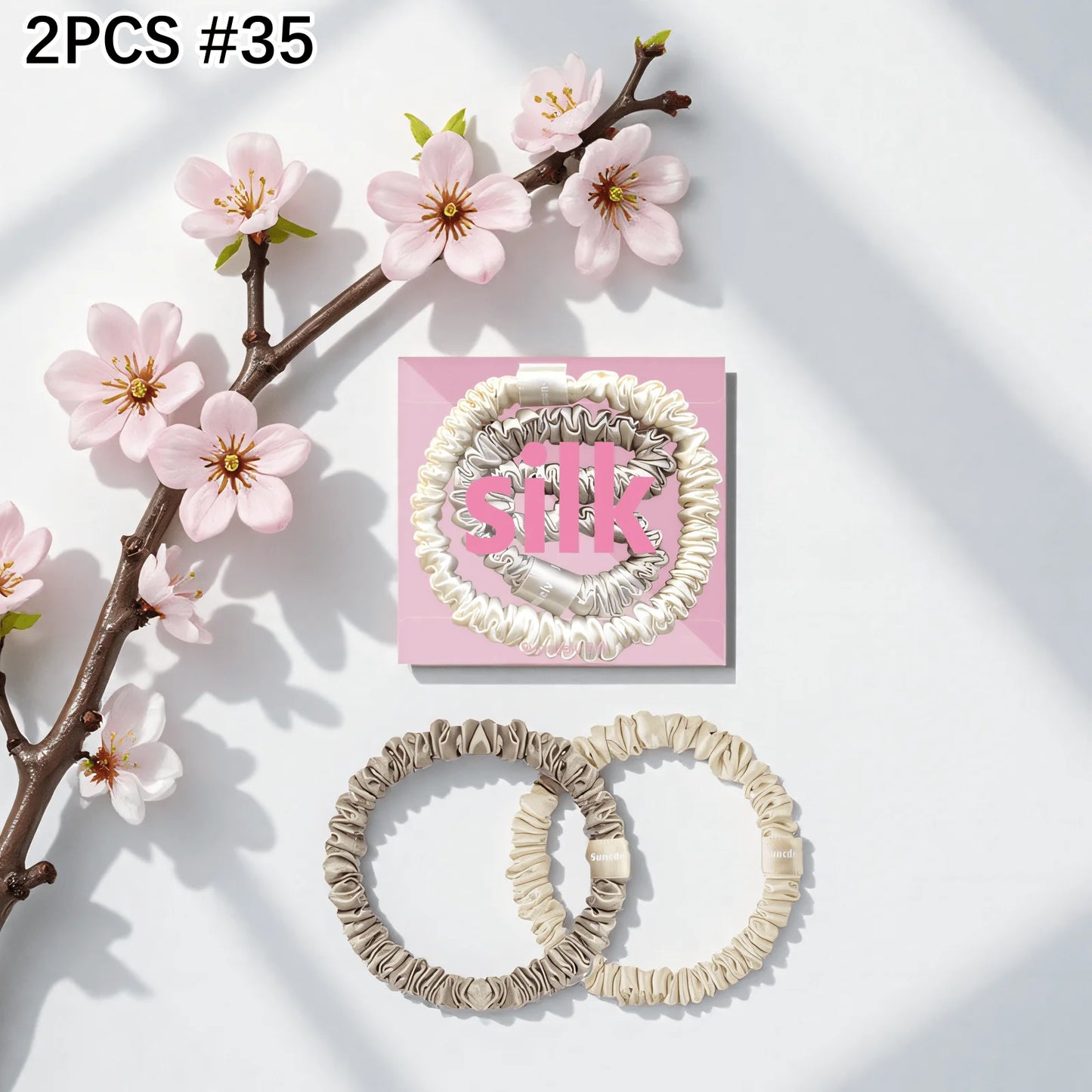 mulberry silk hair ties - two pcs