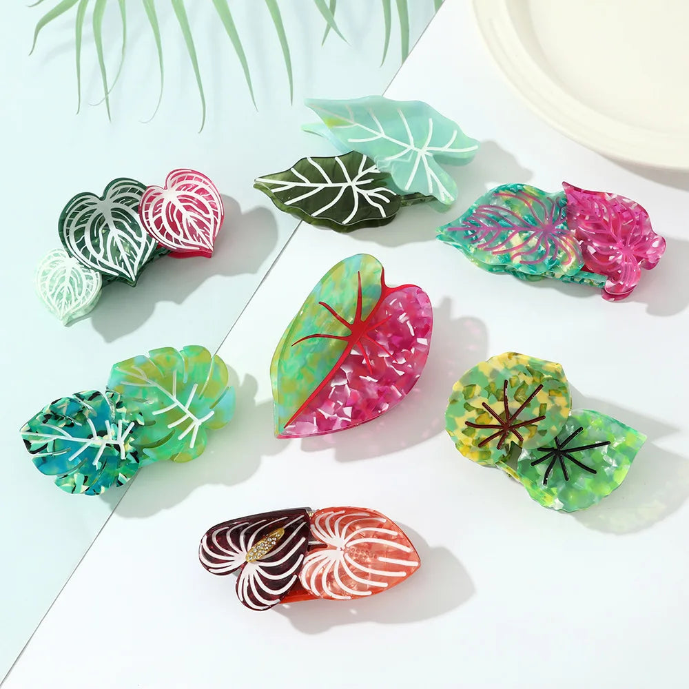 tropical girl claw clips