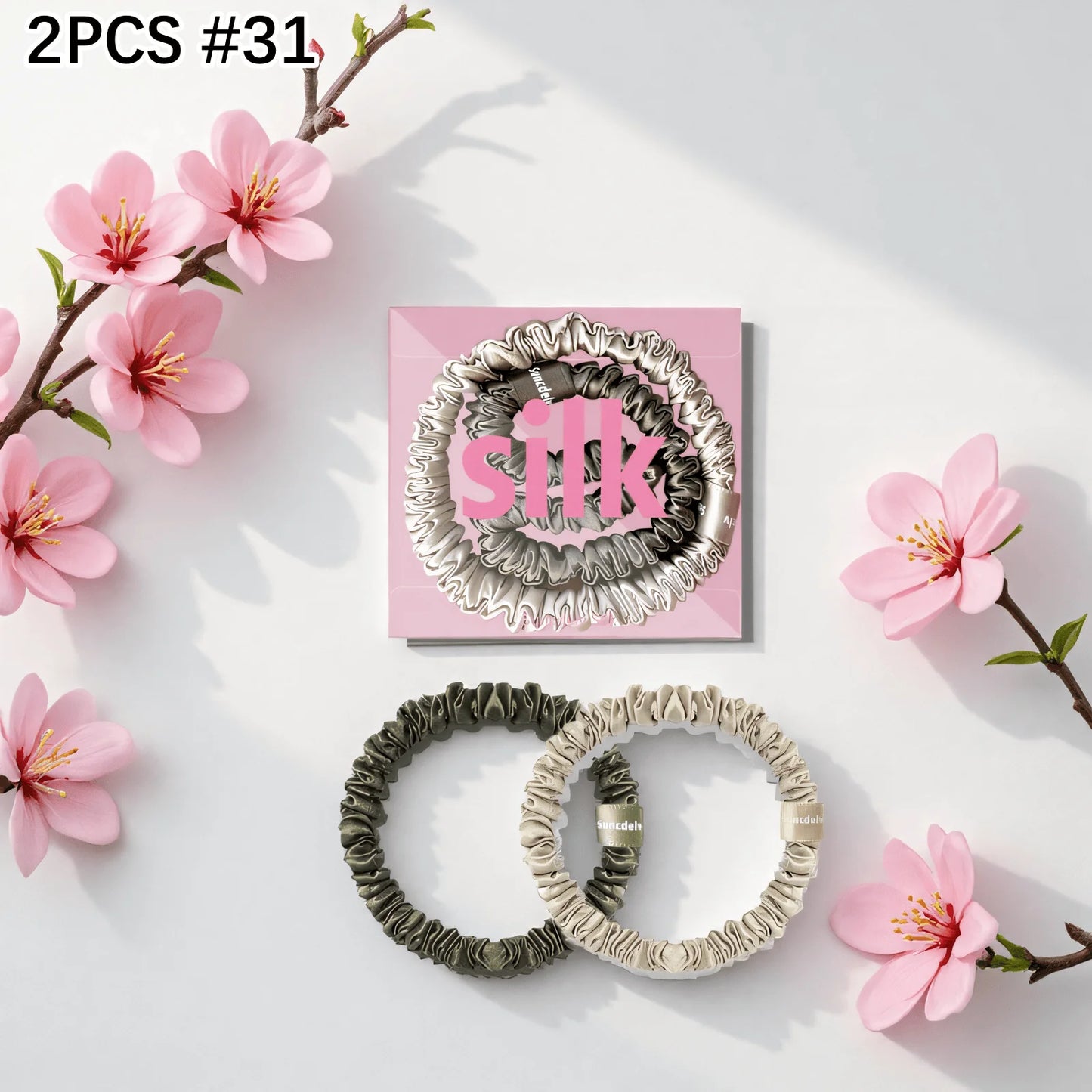 mulberry silk hair ties - two pcs