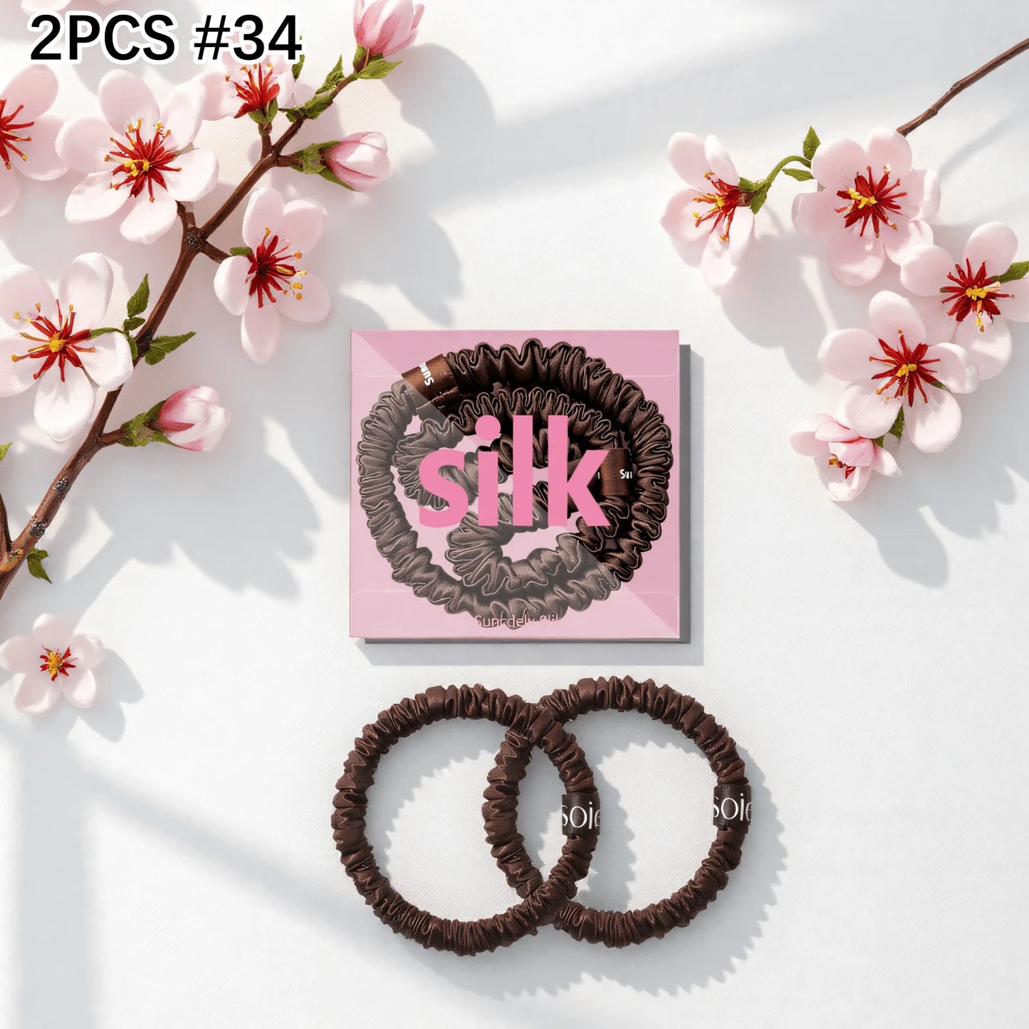 mulberry silk hair ties - two pcs