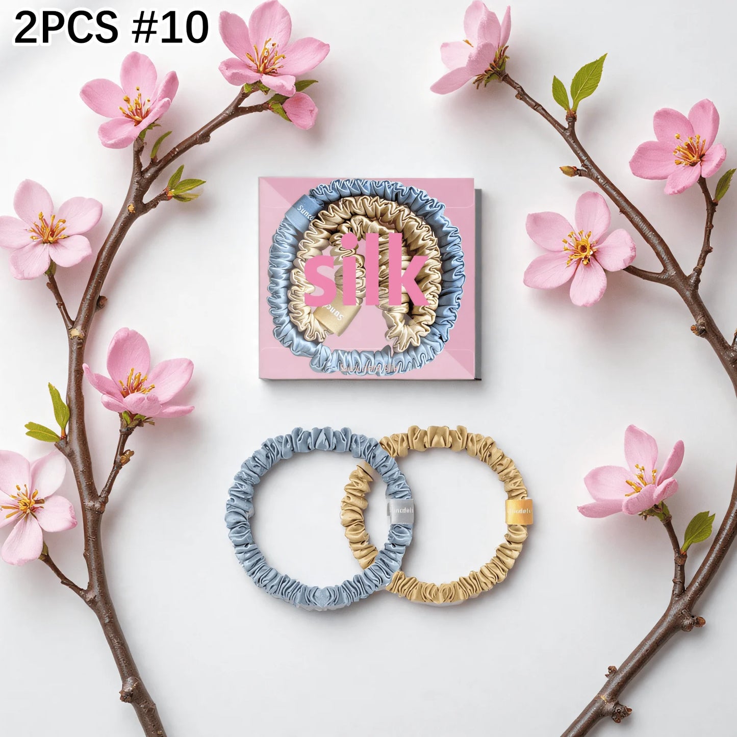 mulberry silk hair ties - two pcs