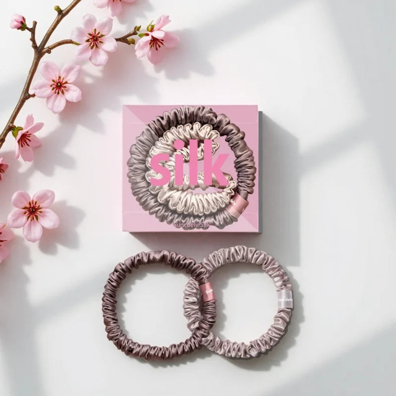 mulberry silk hair ties - two pcs