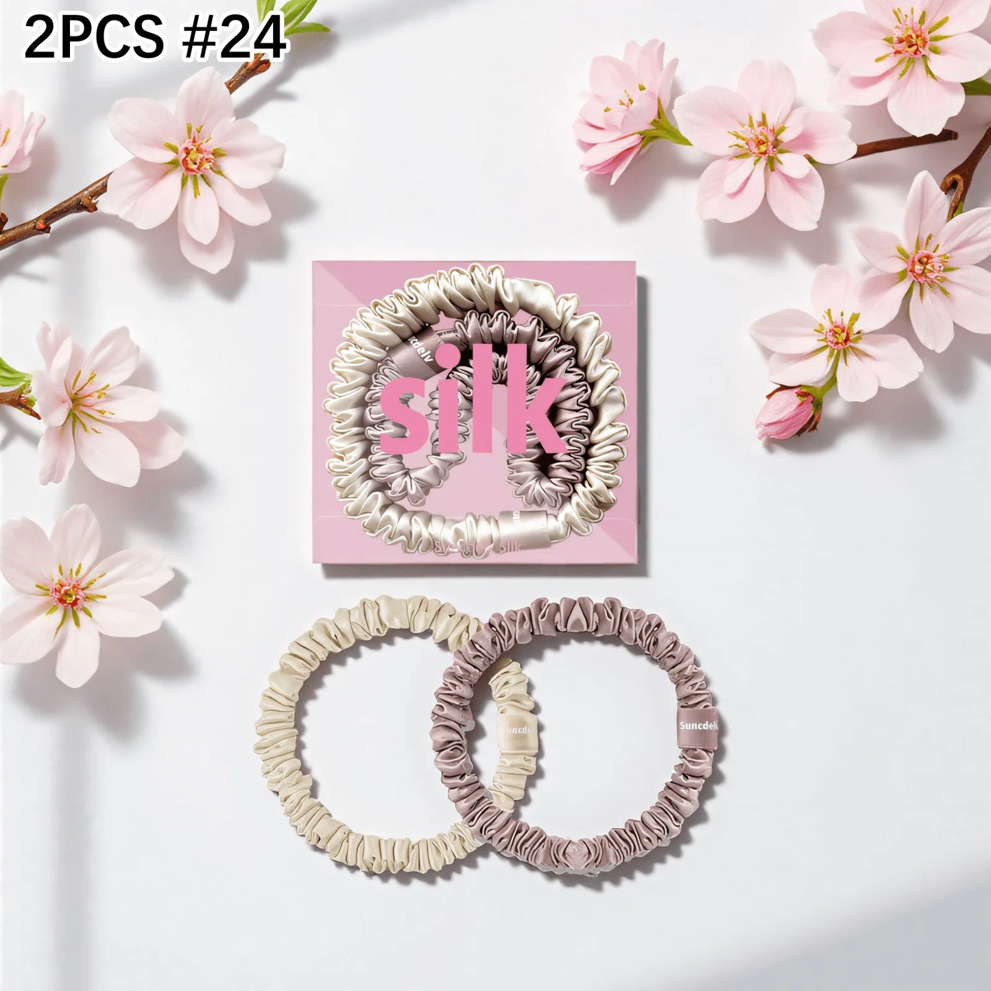 mulberry silk hair ties - two pcs