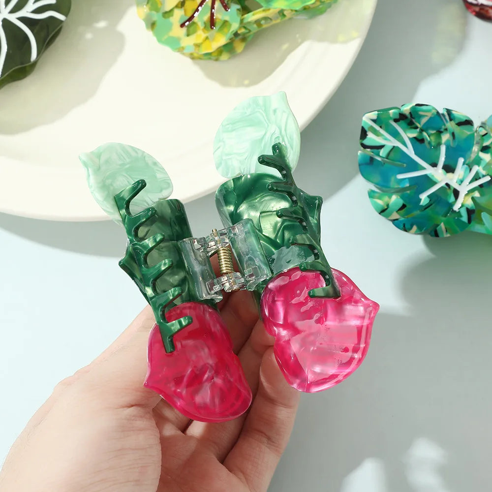 tropical girl claw clips