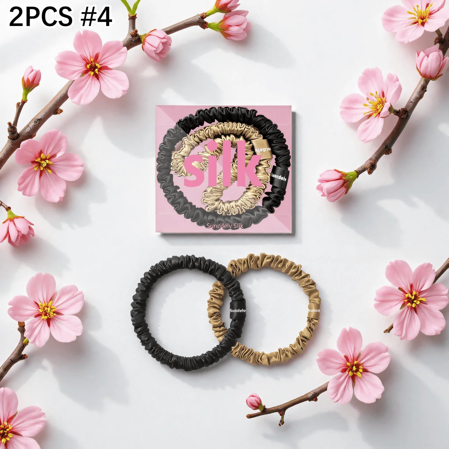 mulberry silk hair ties - two pcs