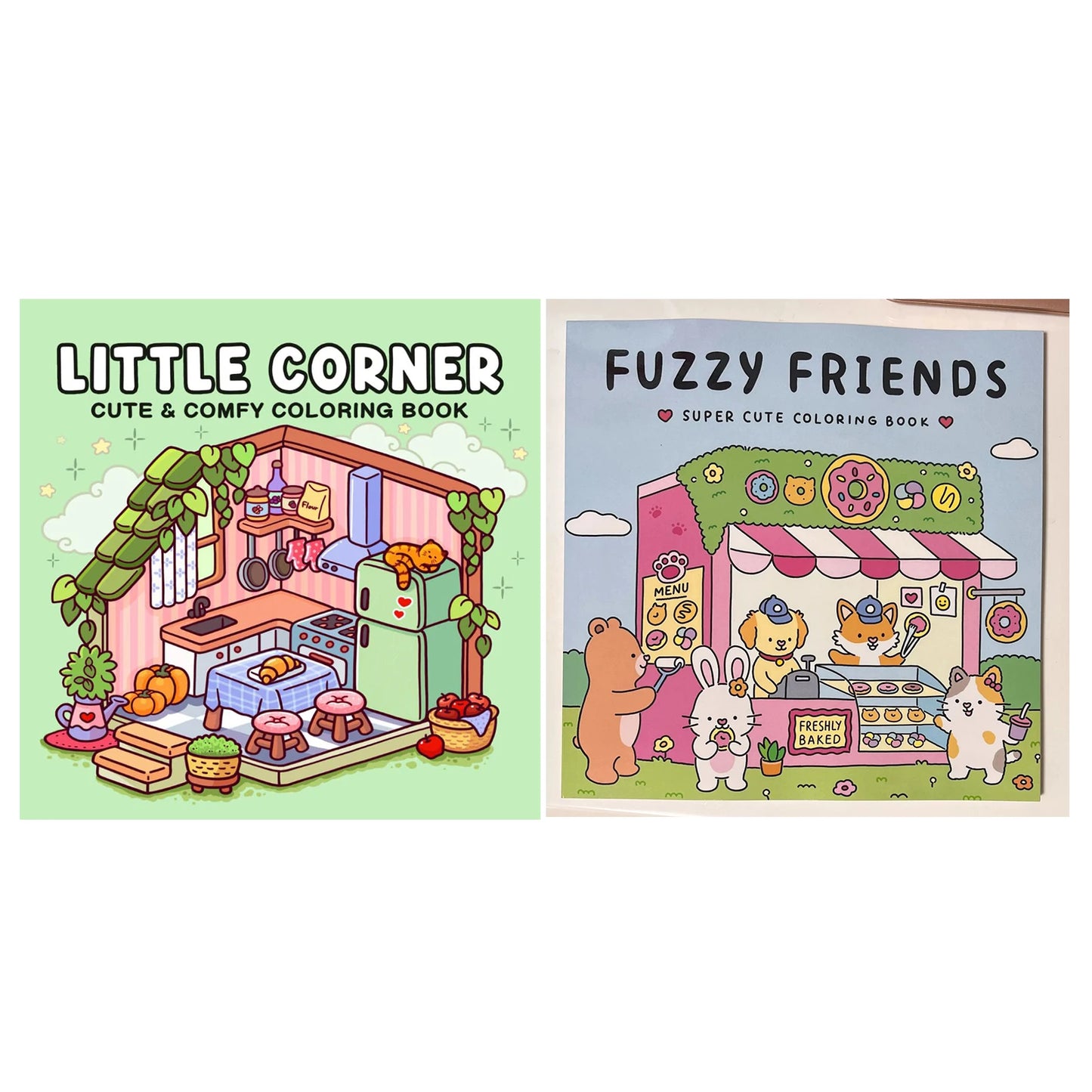 coloring book collection: cozy, adorable spaces with bold thick lines