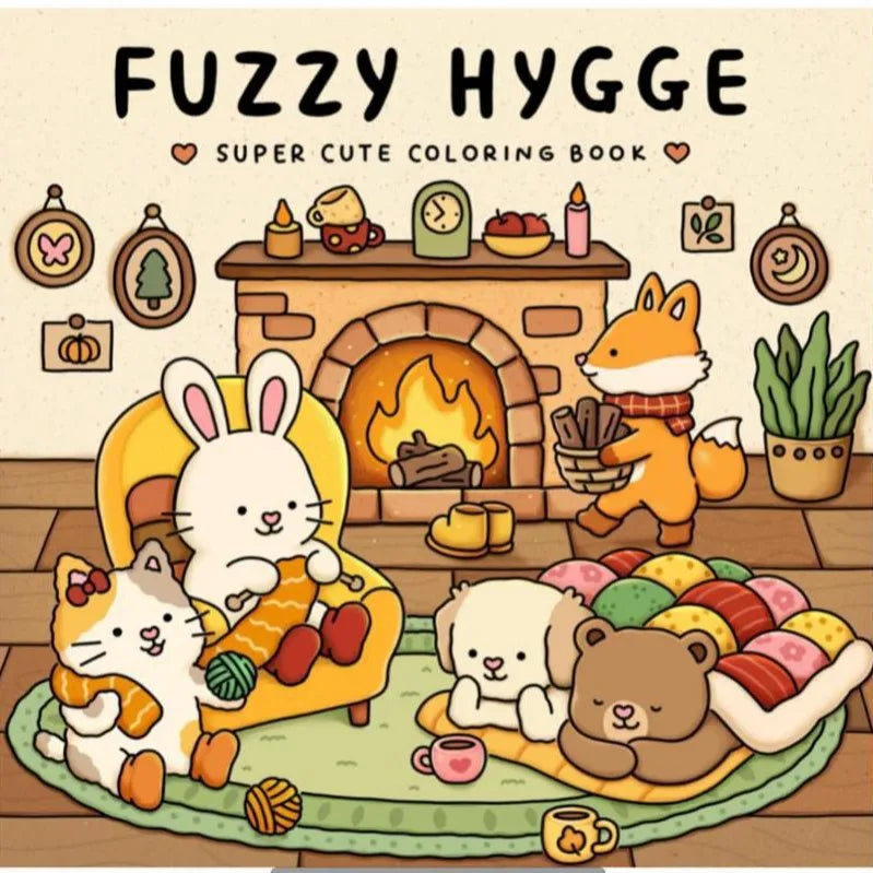 coloring book collection: cozy, adorable spaces with bold thick lines
