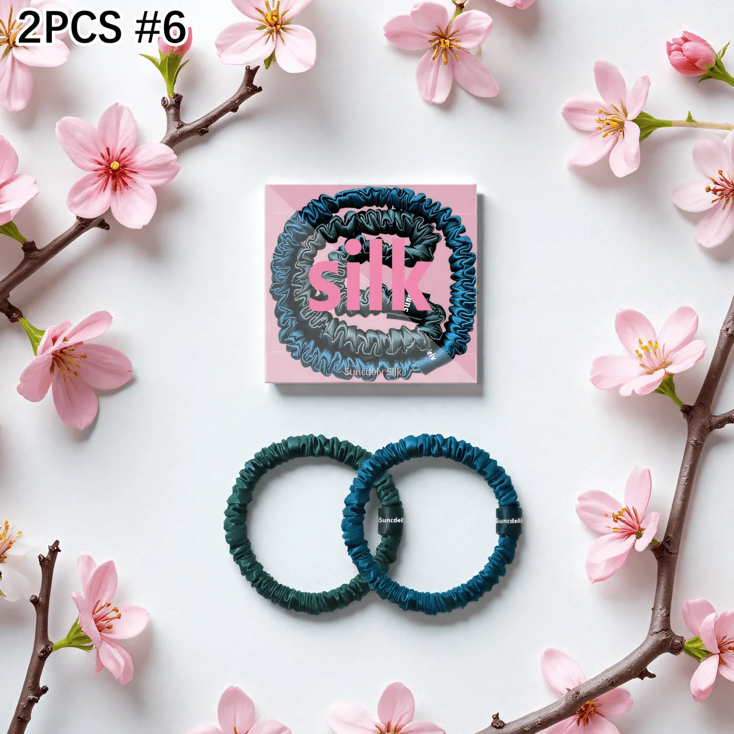 mulberry silk hair ties - two pcs