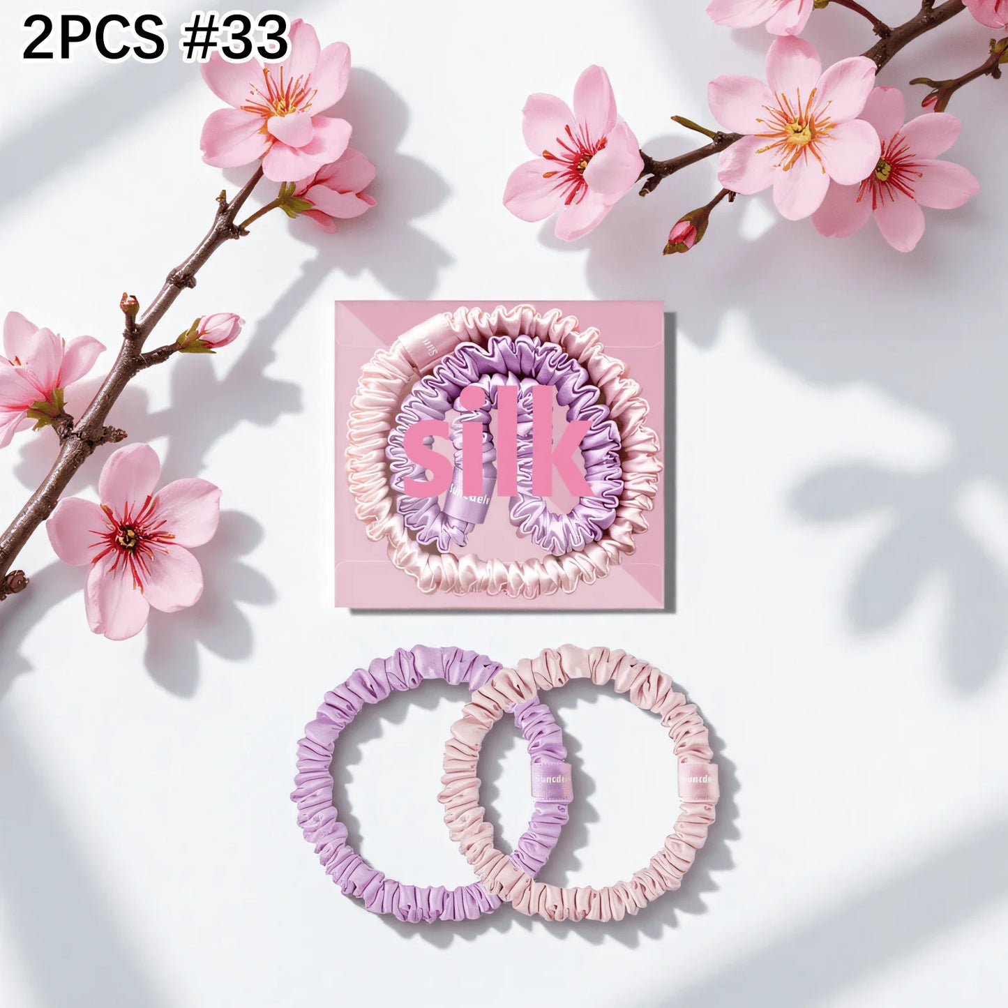 mulberry silk hair ties - two pcs