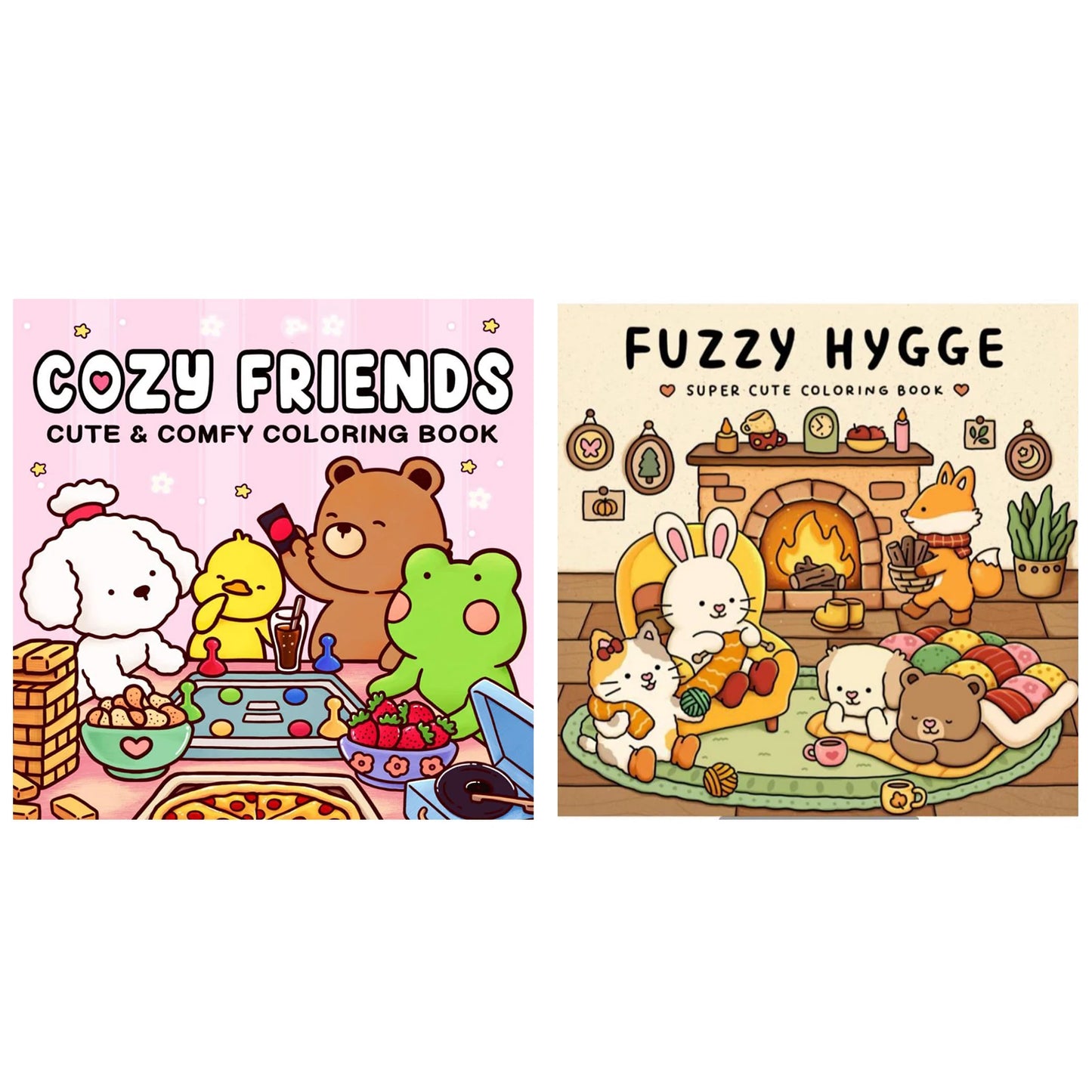 coloring book collection: cozy, adorable spaces with bold thick lines