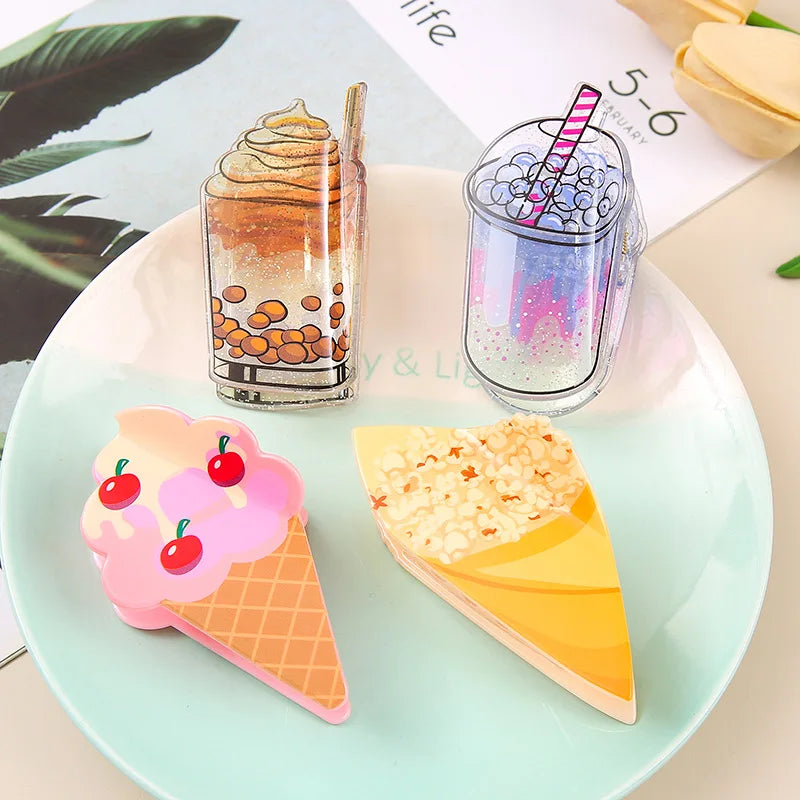 boba & snacks claw clips