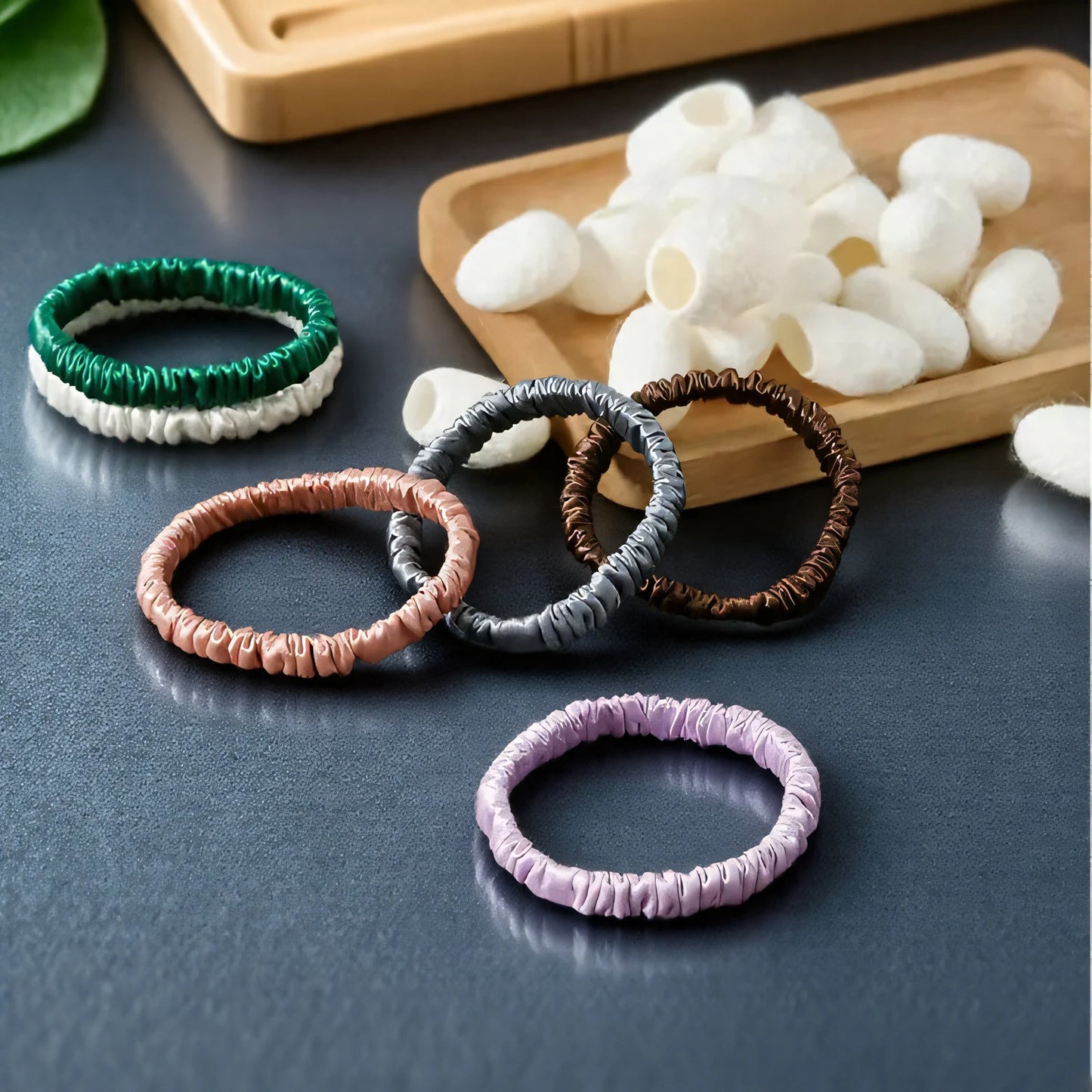 mulberry silk hair ties - two pcs