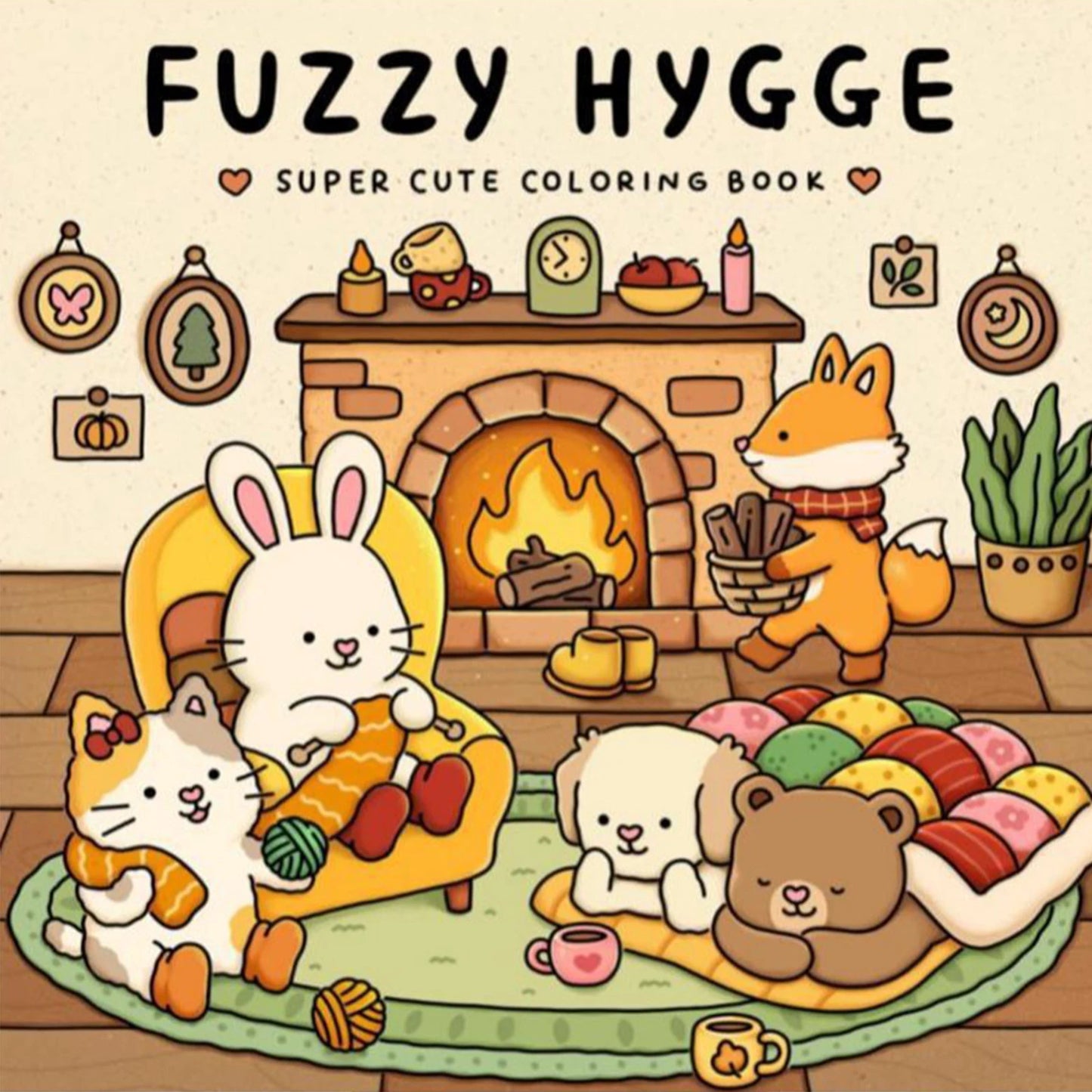 coloring book collection: cozy, adorable spaces with bold thick lines