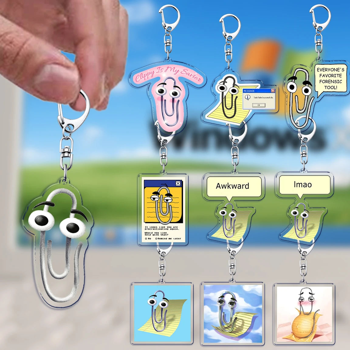 funny paperclip keychains