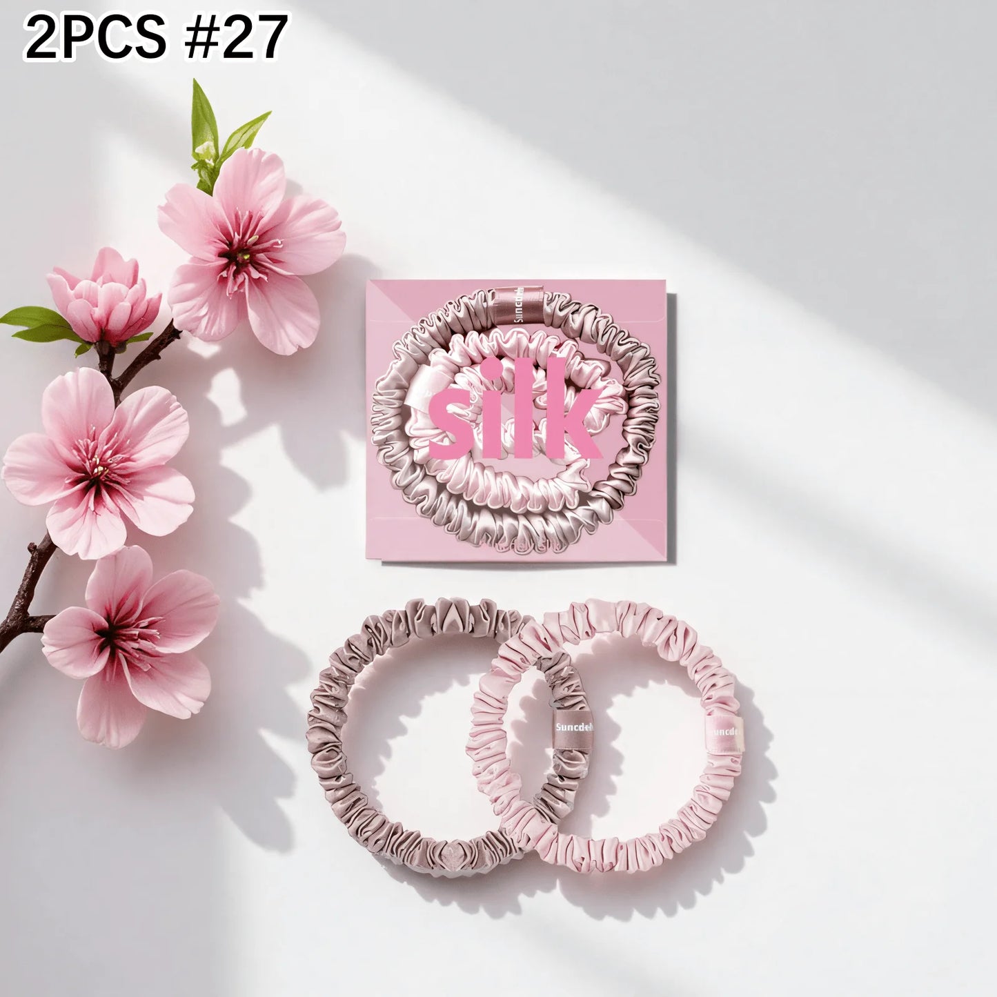 mulberry silk hair ties - two pcs