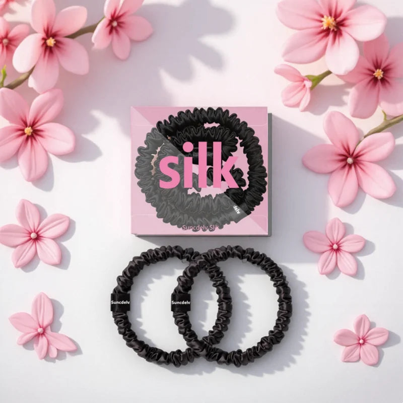 mulberry silk hair ties - two pcs