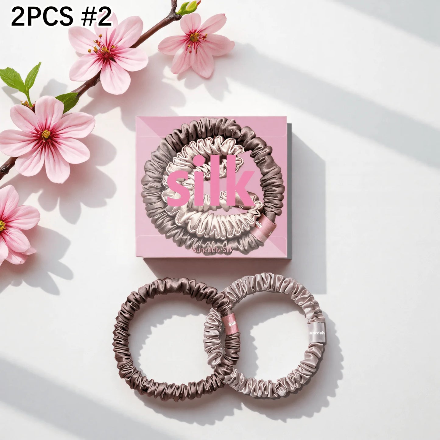 mulberry silk hair ties - two pcs