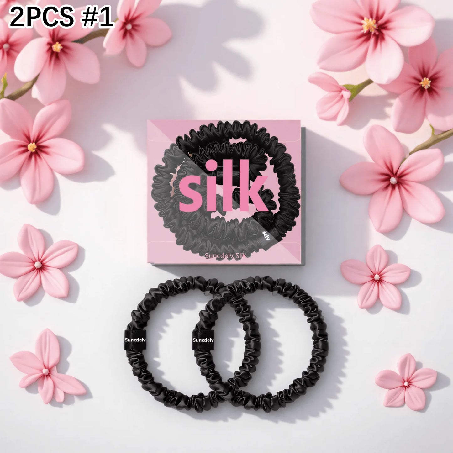 mulberry silk hair ties - two pcs